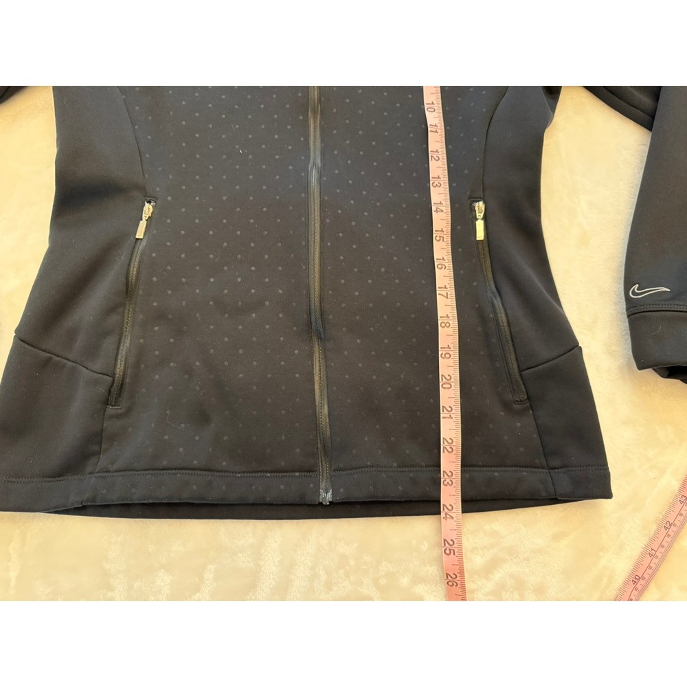Nike Golf Tour Performance Therma-FIT Full Zip Jacket Black Polka Dot RN #56323 - Picture 3 of 12